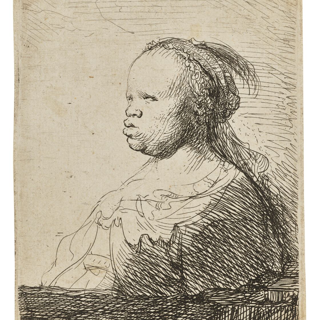 Rembrandt van Rijn — Женский бюст ("Белая негритянка’)