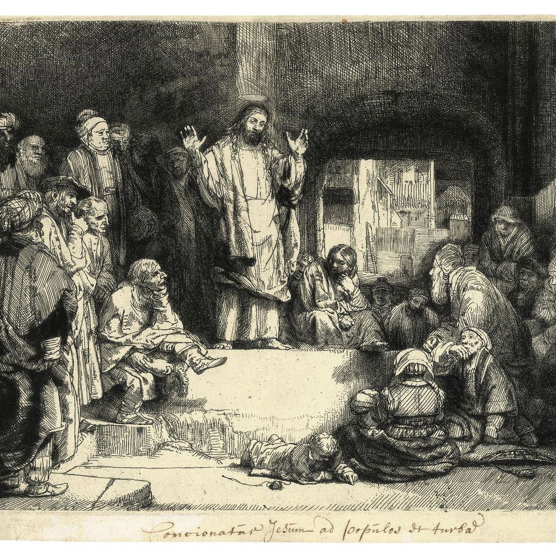Rembrandt van Rijn — Проповедь Христа ("Маленькая гробница") (Б., Зал. 67; ч. 256)