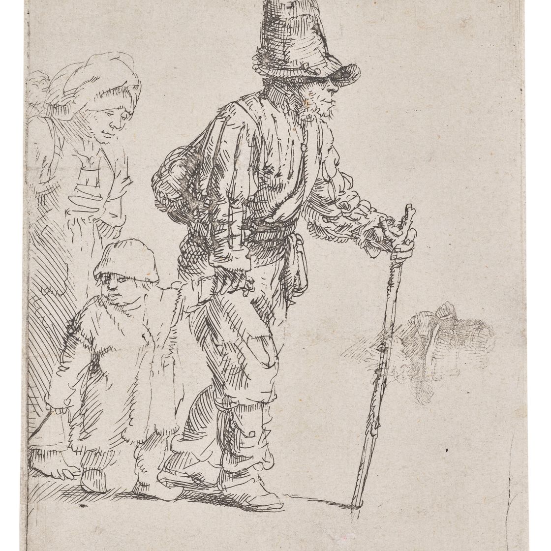 Rembrandt van Rijn — Крестьянская семья на прогулке
