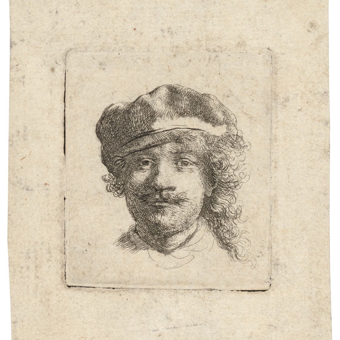 Rembrandt van Rijn — Автопортрет в мягкой шапочке: анфас, только голова
