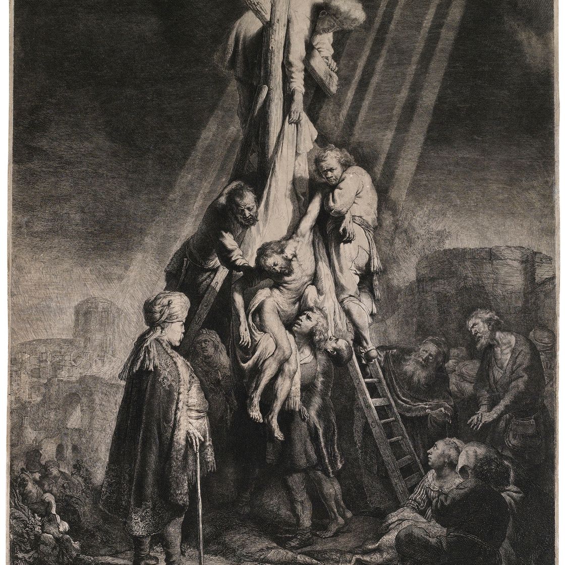 Rembrandt van Rijn — Спуск с креста: Вторая плита