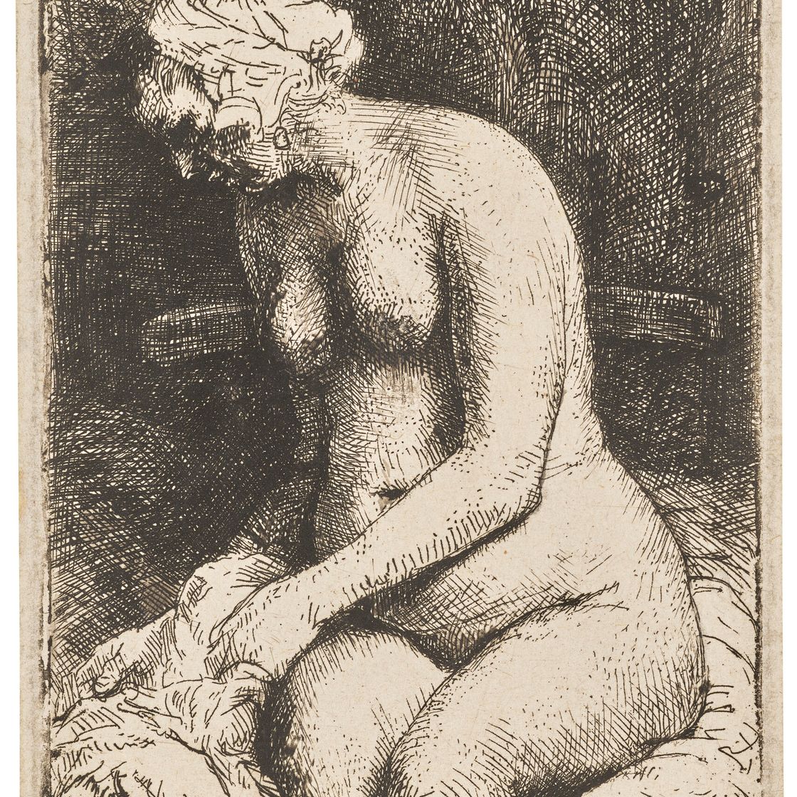 Rembrandt van Rijn — Женщина моет ноги в ручье