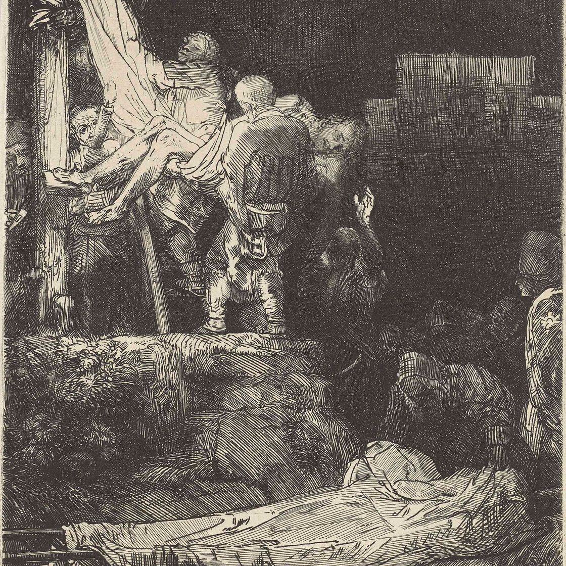 Rembrandt van Rijn — Сошествие с Креста при свете факелов