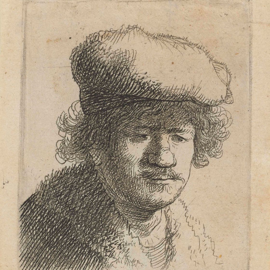 Rembrandt van Rijn — Автопортрет с надвинутой на лоб кепкой