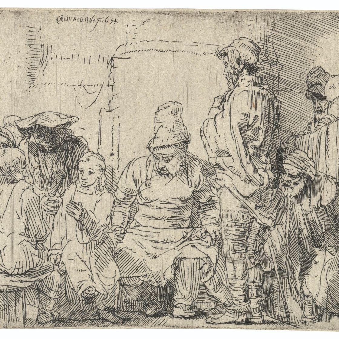 Rembrandt van Rijn — Христос сидит и спорит с врачами