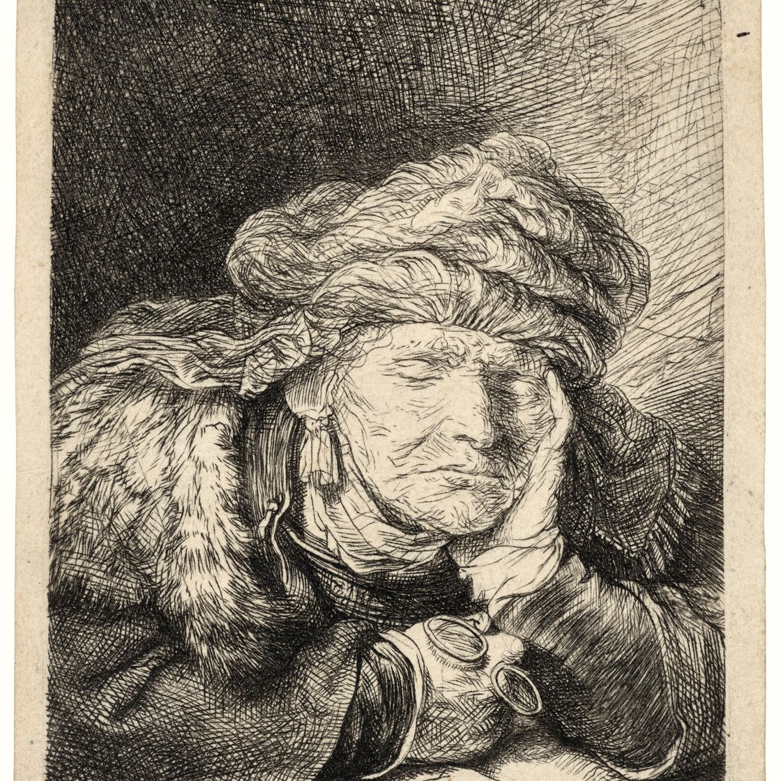 Rembrandt van Rijn — Старая женщина спит