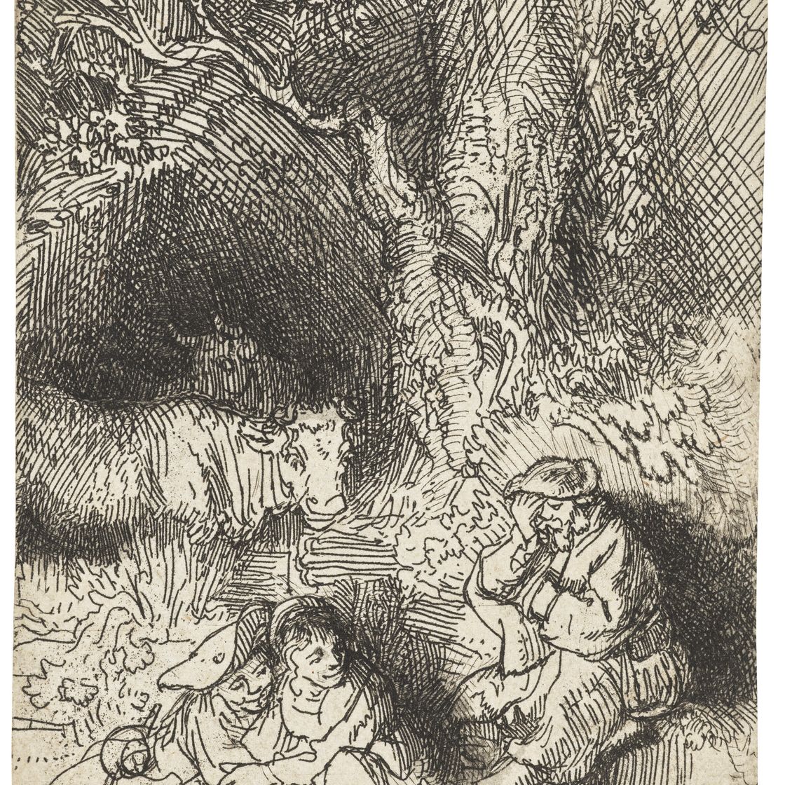 Rembrandt van Rijn — Спящий пастух