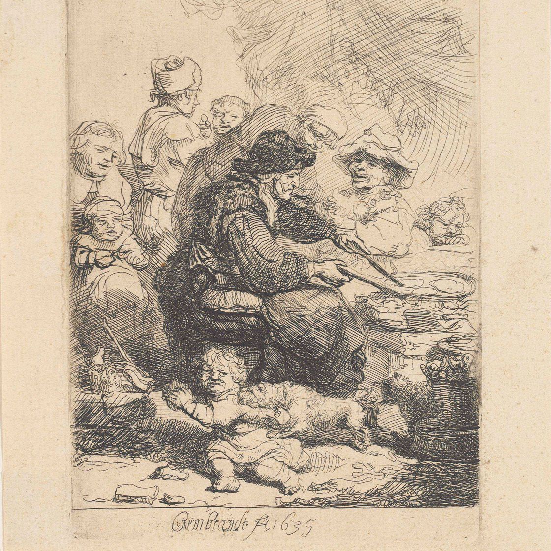 Rembrandt van Rijn — Блинница (Б., Зал. 124; Н. 141)
