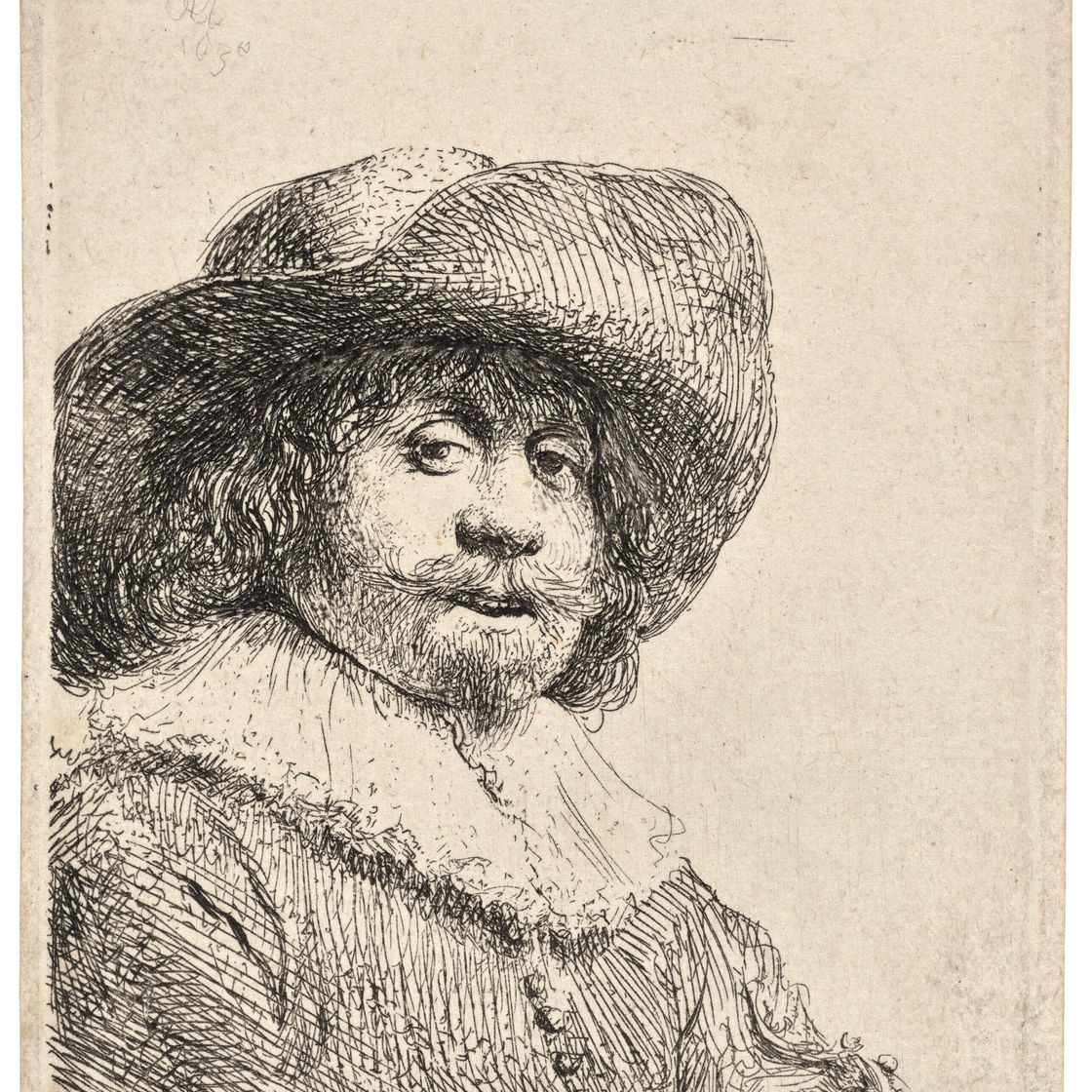 Rembrandt van Rijn — Мужчина в широкополой шляпе