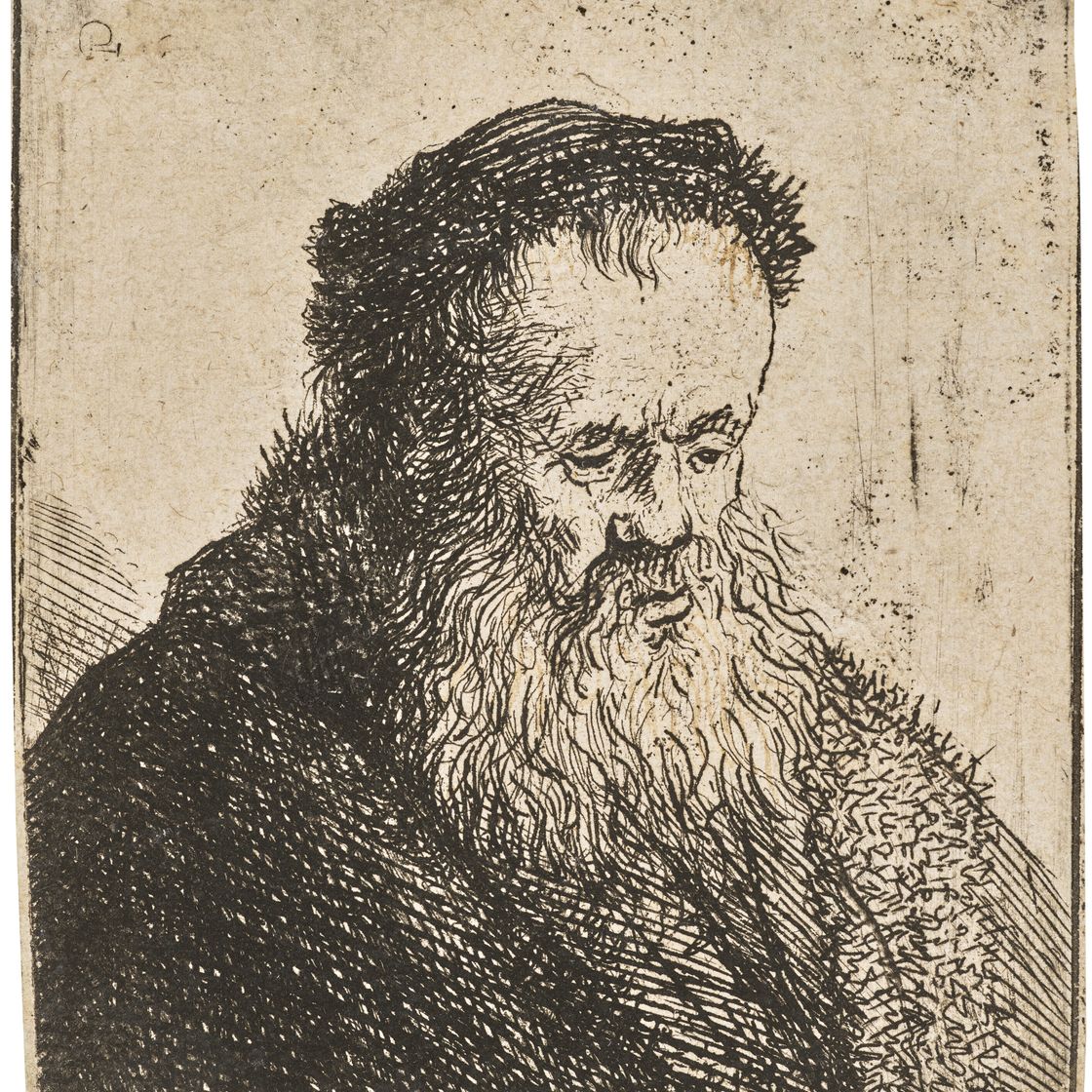 Rembrandt van Rijn — Бородатый старик с высоким лбом
