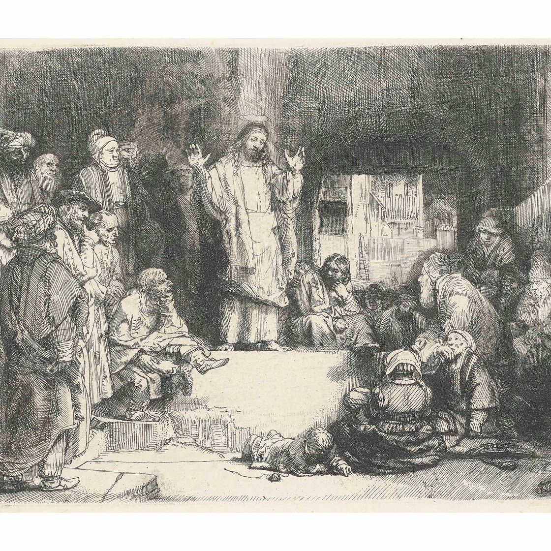 Rembrandt van Rijn — Проповедь Христа ("Маленькая гробница")