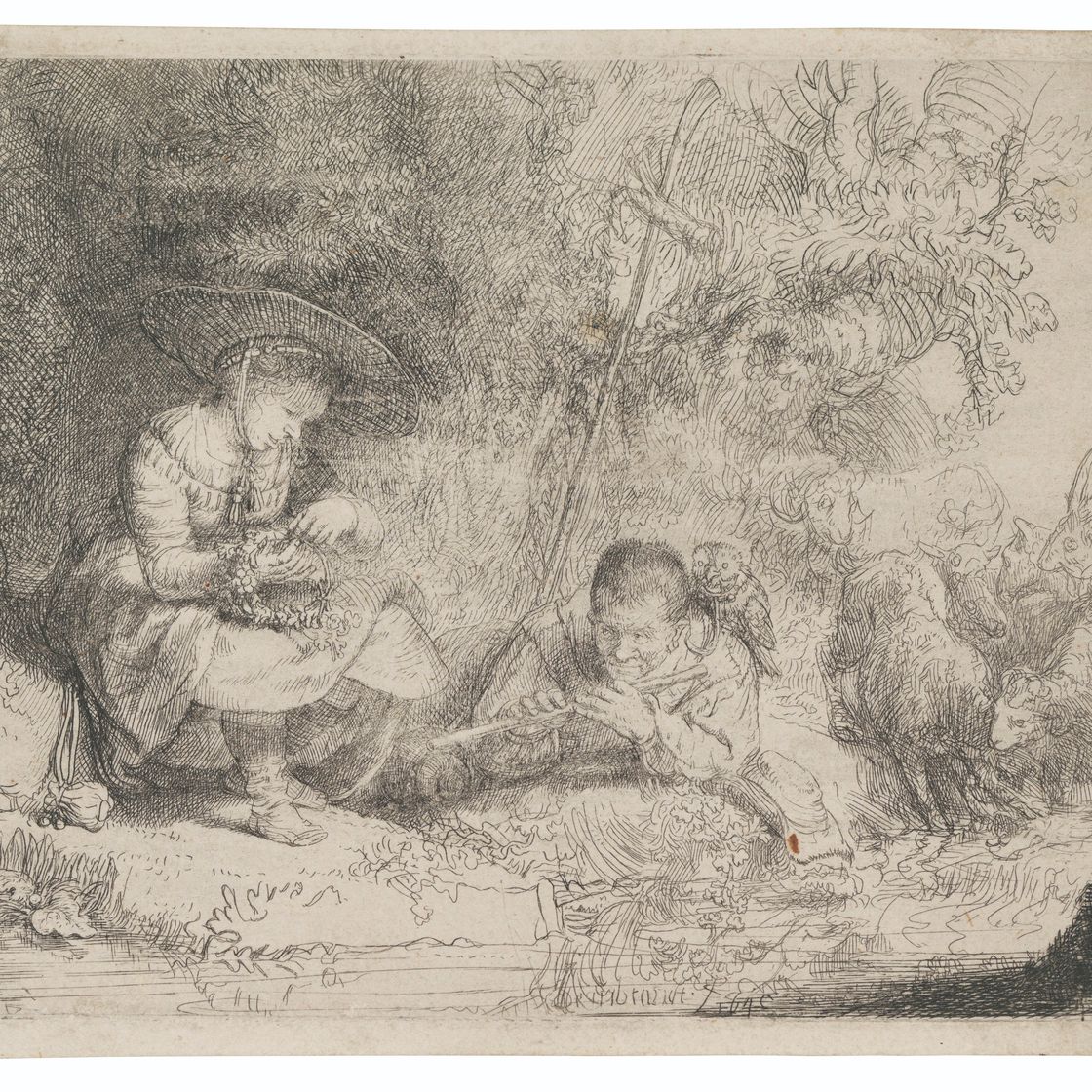 Rembrandt van Rijn — Флейтист ("Het Uilespiegeltje")