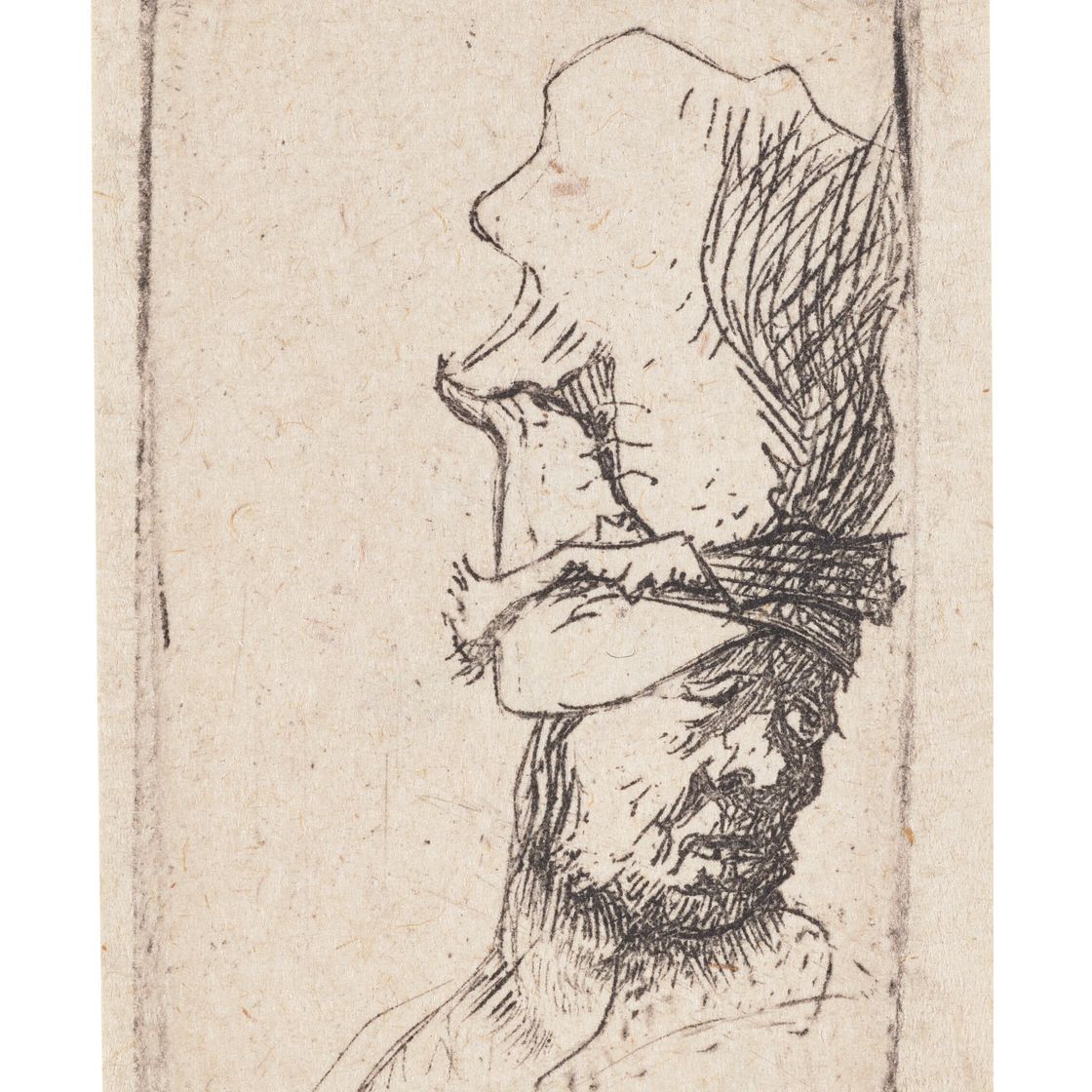 Rembrandt van Rijn — Голова человека в высокой шапке