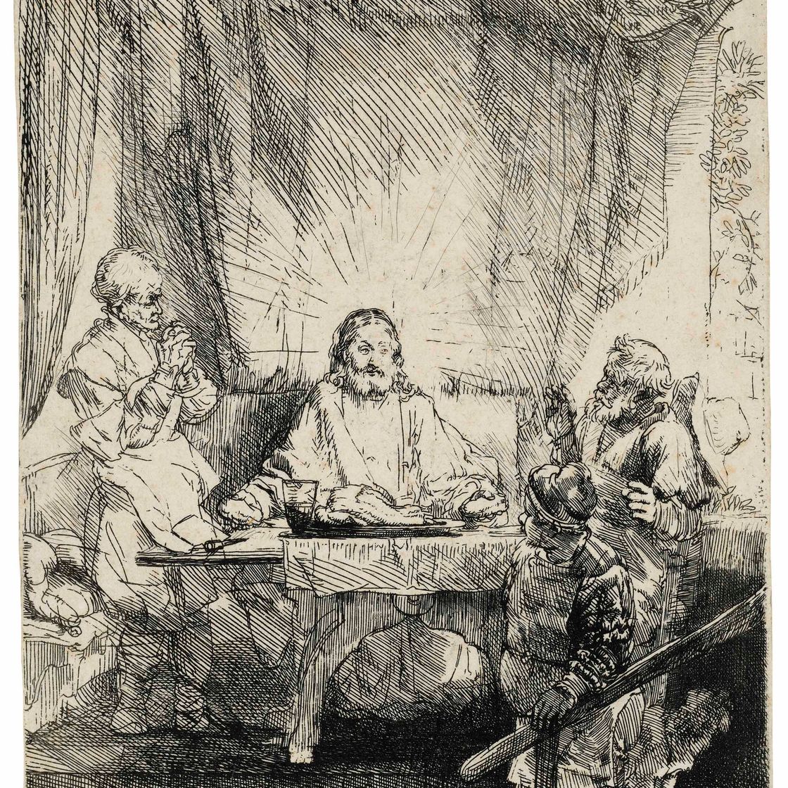 Rembrandt van Rijn — Христос в Эммаусе: большая тарелка