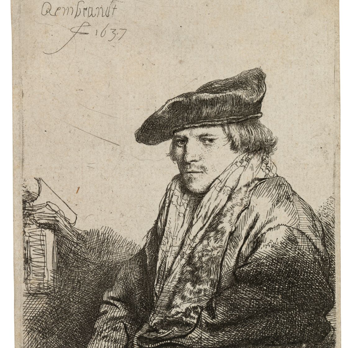 Rembrandt van Rijn — Молодой человек в бархатной шапочке (Петрус Сильвиус?)