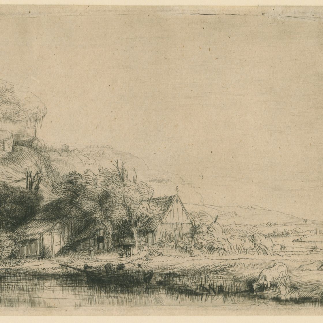 Rembrandt van Rijn — Пейзаж с коровой (В., Зал. 237; Н. 240)