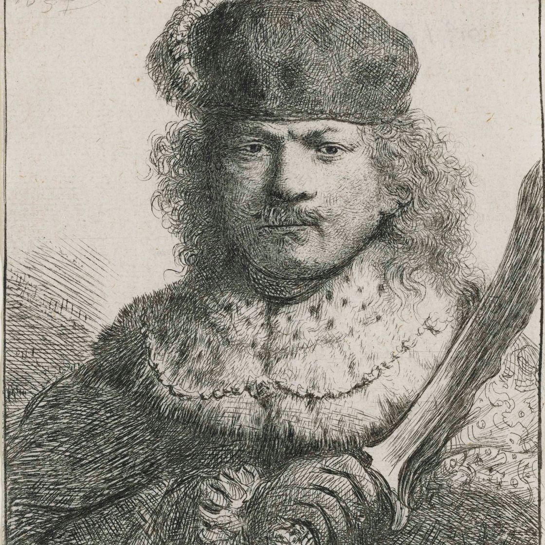 Rembrandt van Rijn — Автопортрет с поднятой саблей