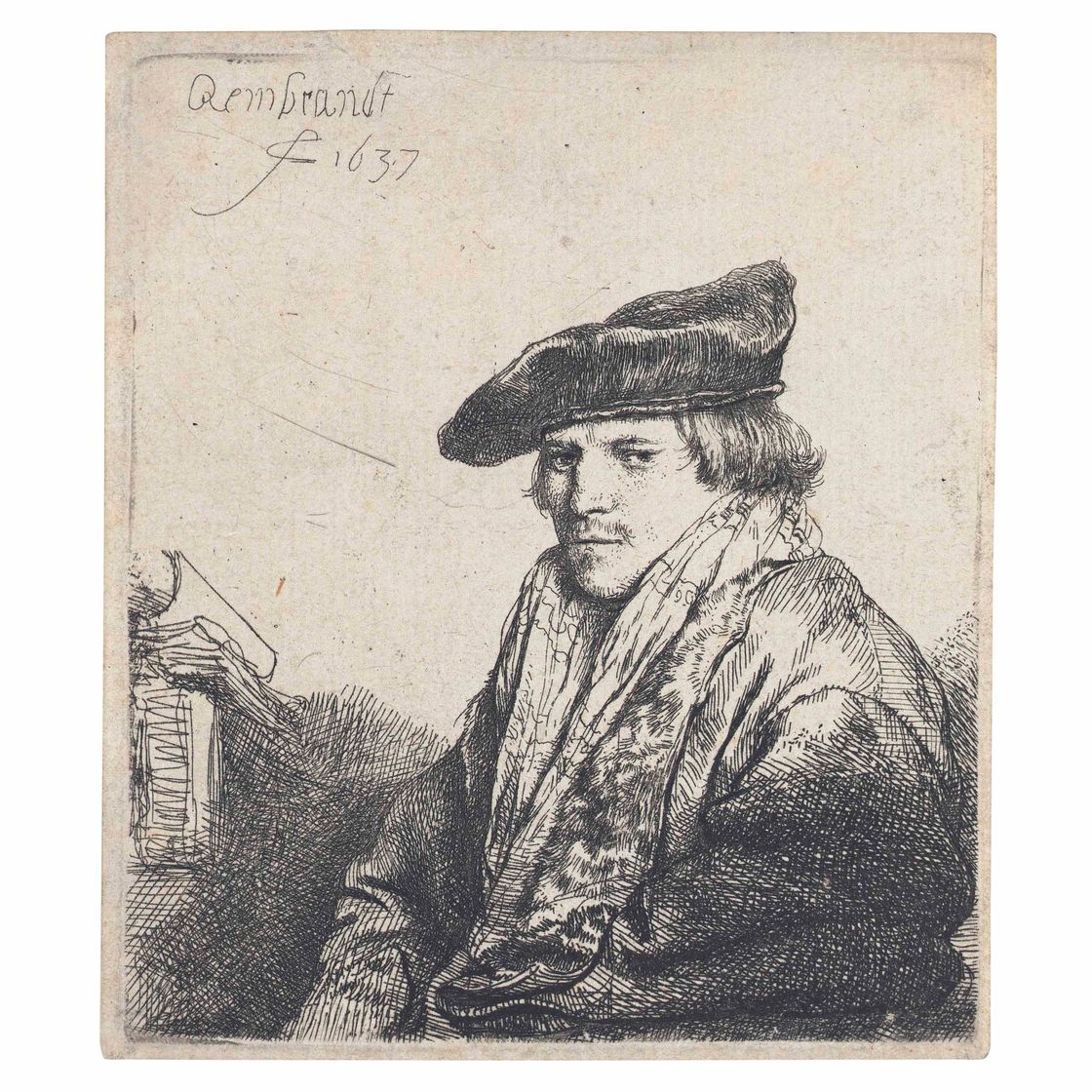 Rembrandt van Rijn — Молодой человек в бархатной шапочке (Петрус Сильвиус?)