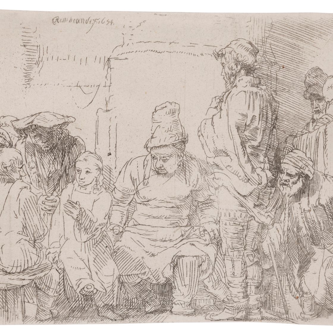 Rembrandt van Rijn — Христос сидит и спорит с врачами