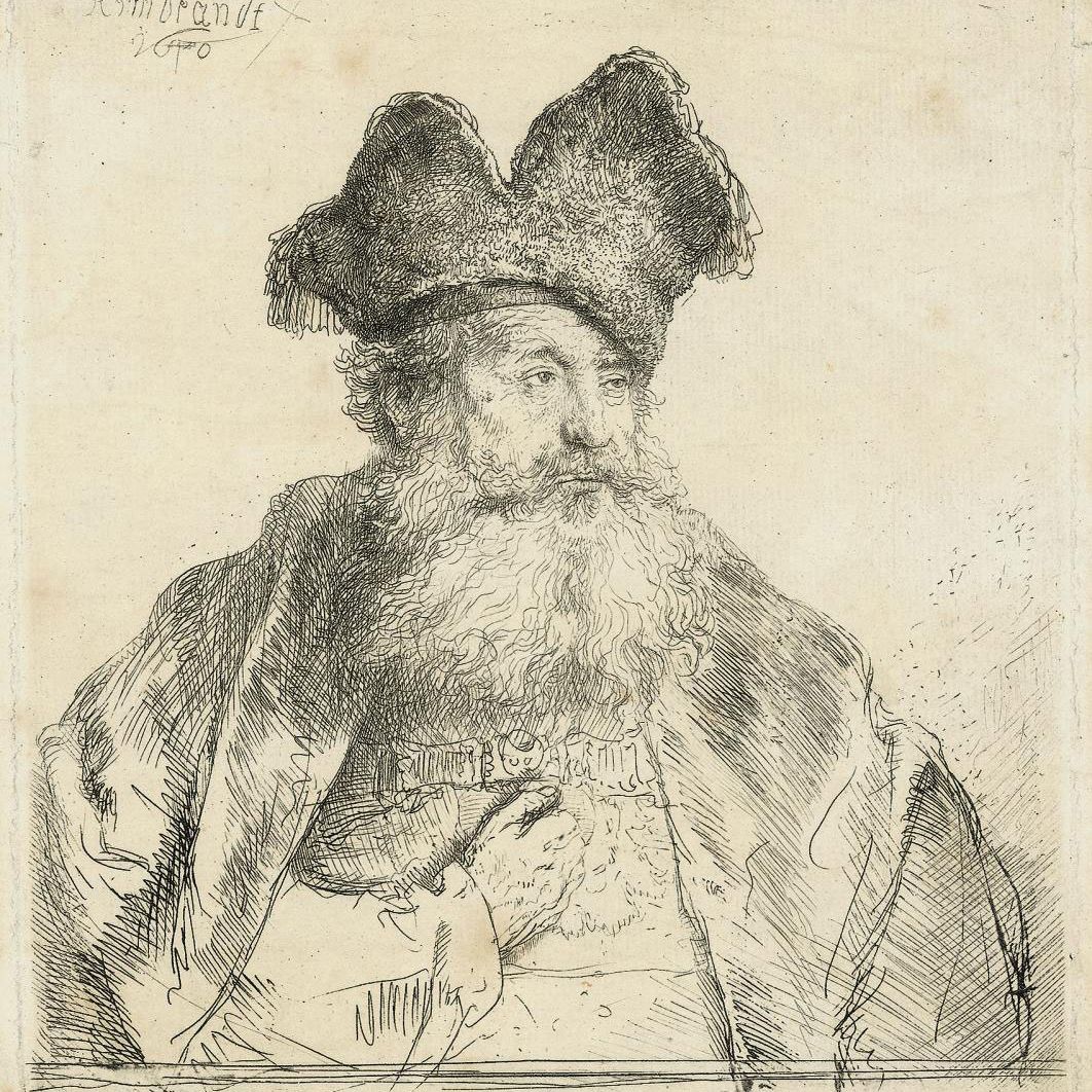 Rembrandt van Rijn — Старик в раздвоенной меховой шапке (Б., Зал. 265; Н. 170)