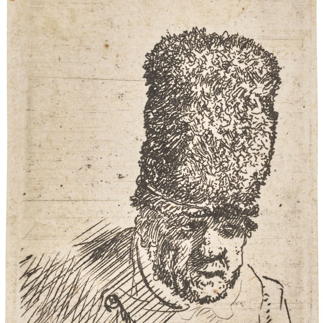 Rembrandt van Rijn — Голова старика в высокой меховой шапке: Бюст