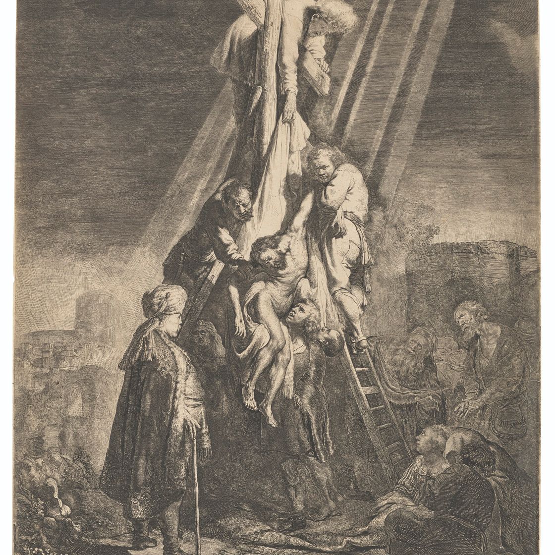 Rembrandt van Rijn — Спуск с креста: Вторая плита