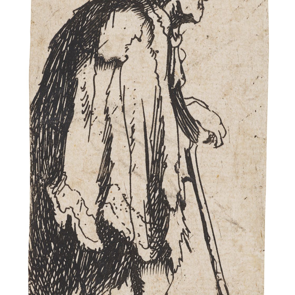Rembrandt van Rijn — Нищий с искалеченной рукой, опирающийся на палку