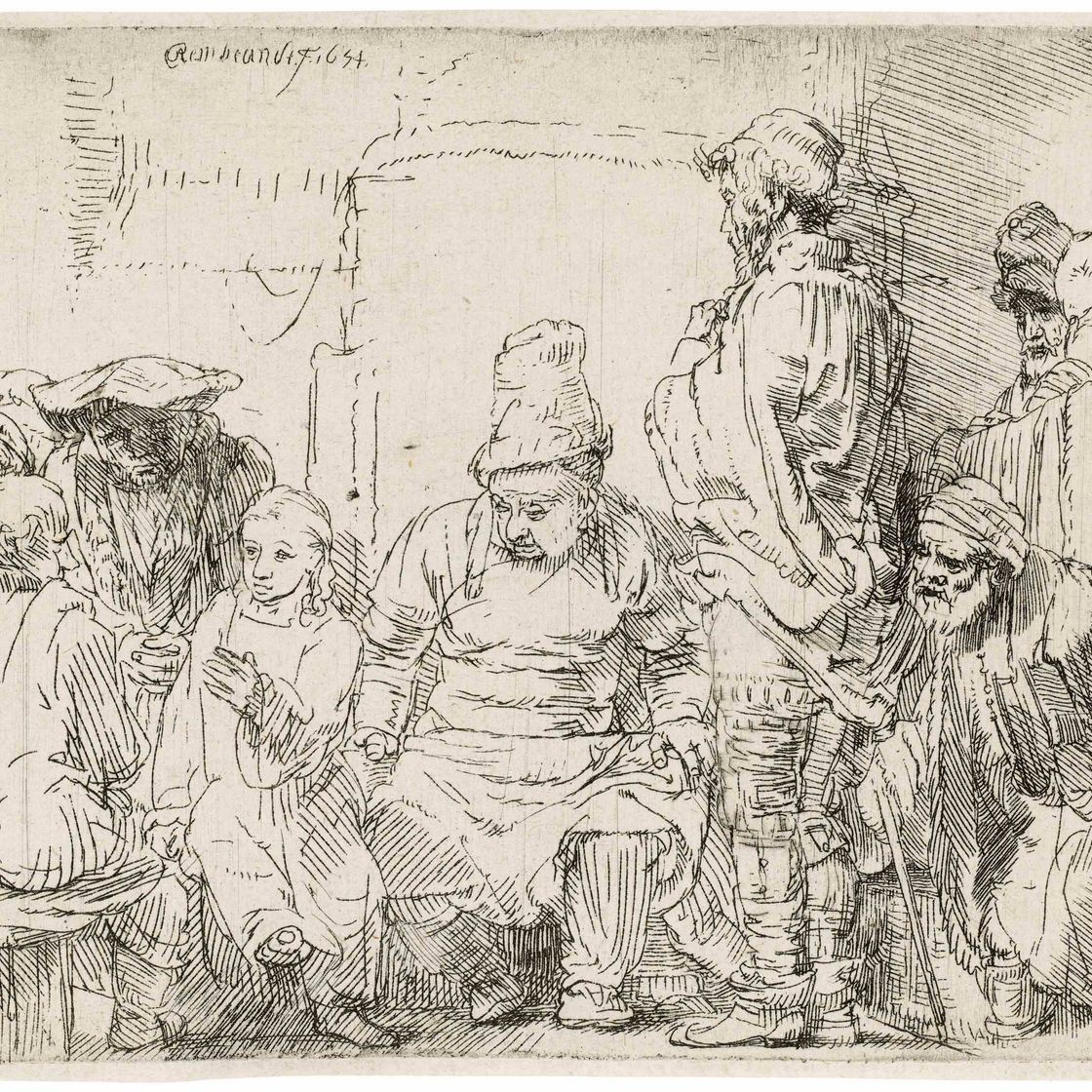 Rembrandt van Rijn — Христос сидит и спорит с врачами