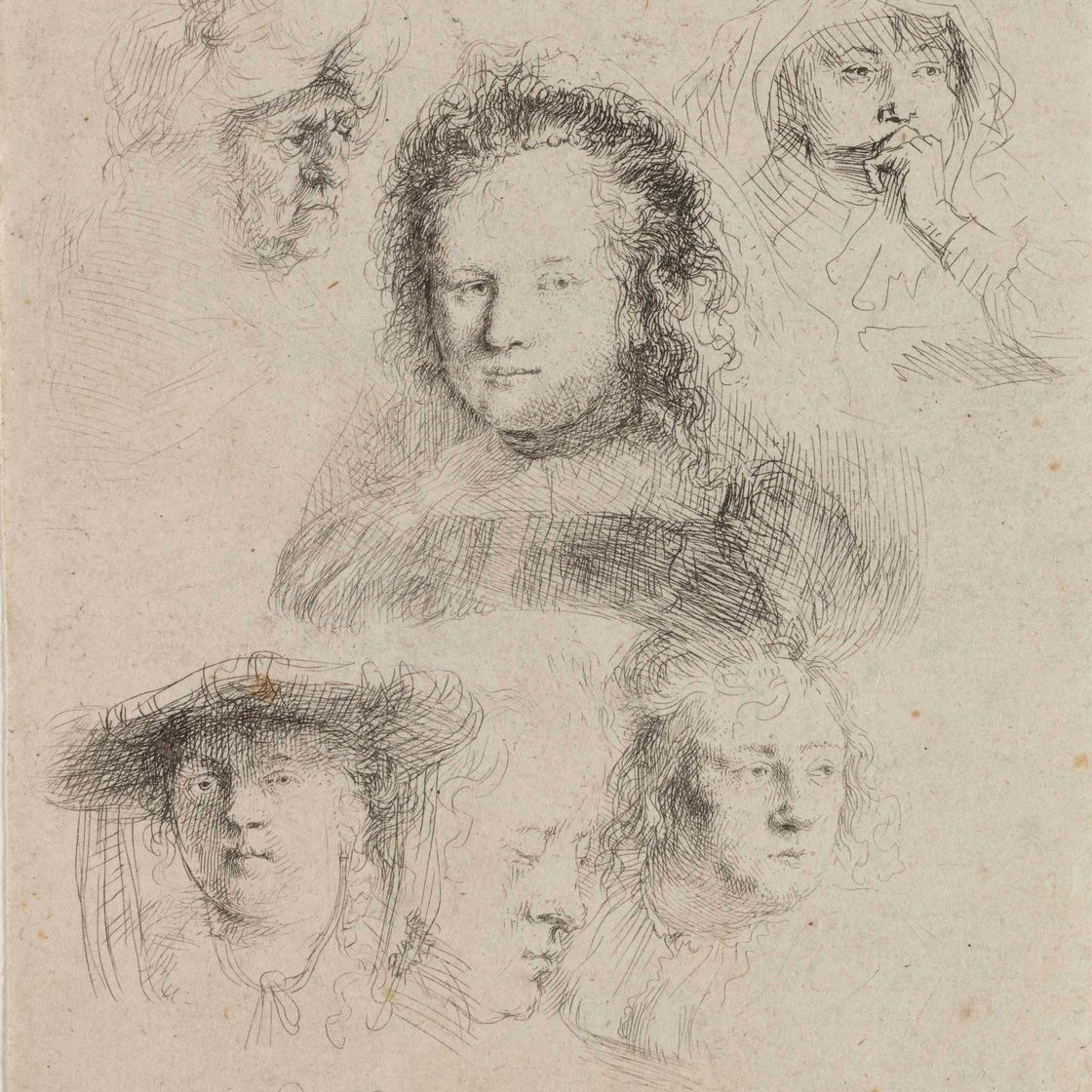 Rembrandt van Rijn — Исследования головы Саскии и других