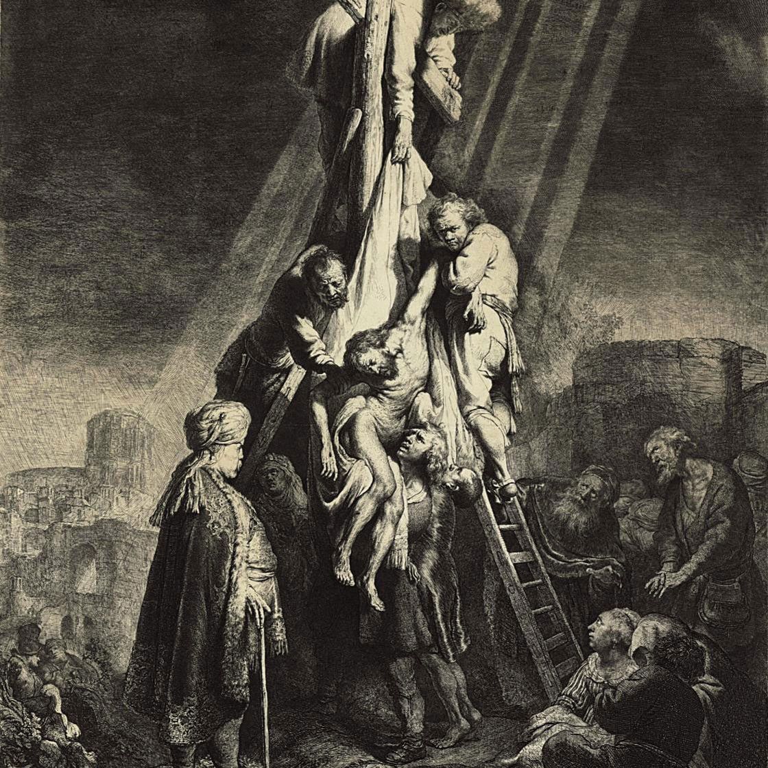 Rembrandt van Rijn — Спуск с креста: Вторая пластина (Барч, Холстейн, 81; Хинд, 103)