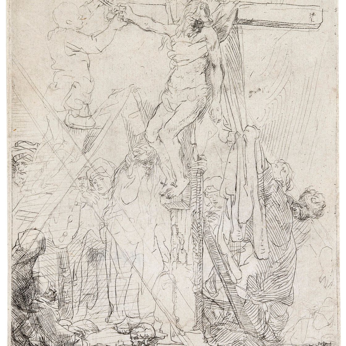 Rembrandt van Rijn — Снятие с креста: набросок
