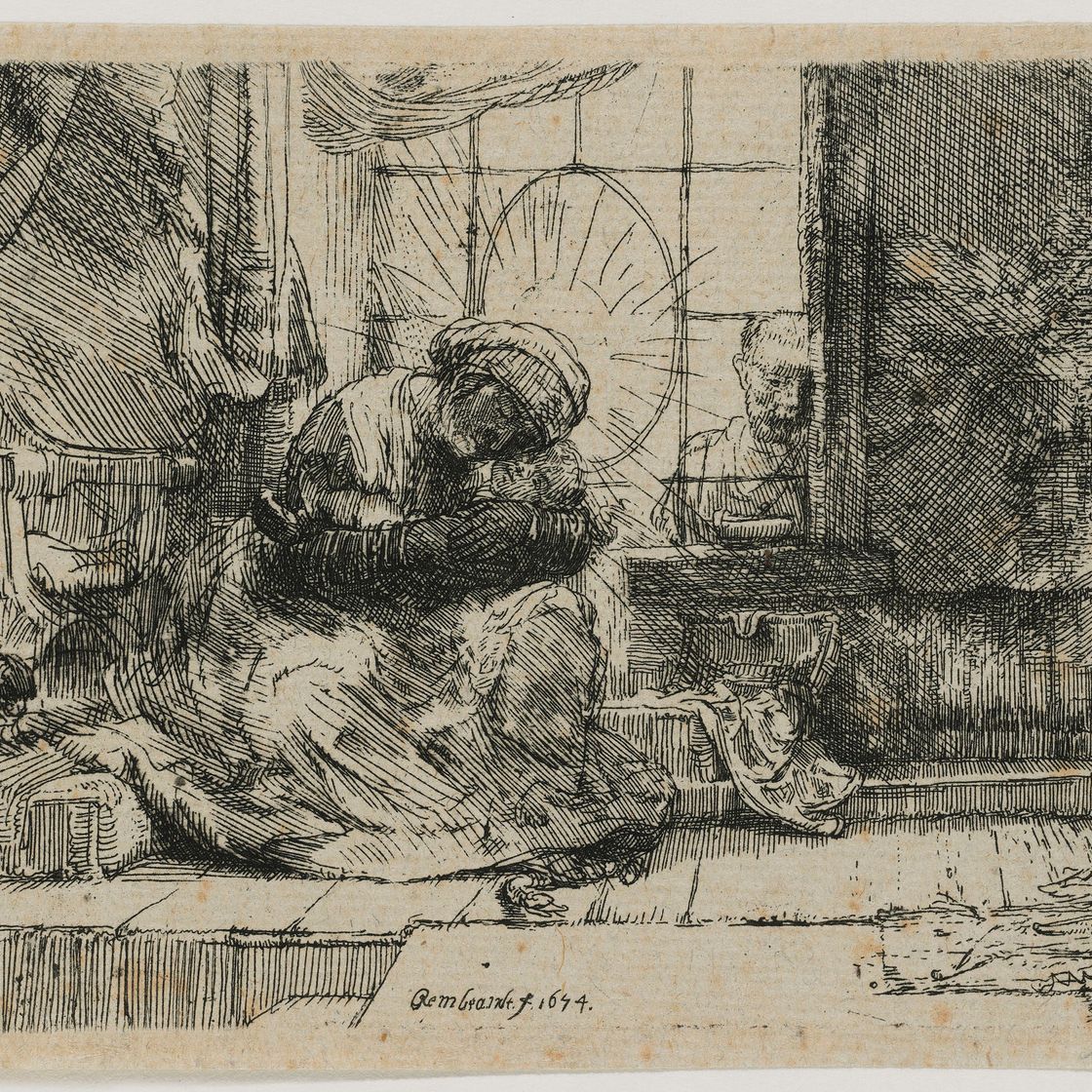 Rembrandt van Rijn — Бегство в Египет: переправа через ручей, изображение 3
