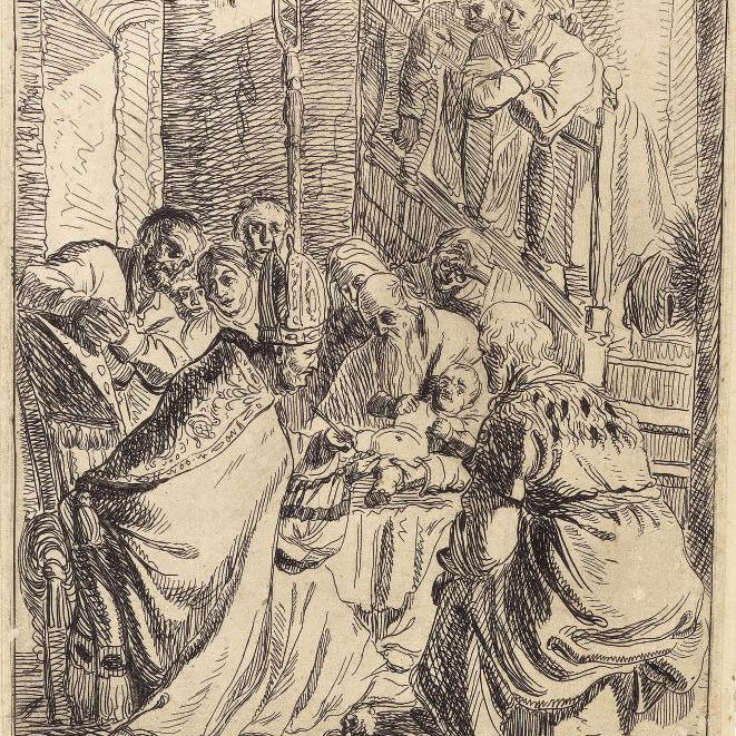 Rembrandt van Rijn — Обрезание (не по Бартшу; Голл. S 398; Hind 388 - отклонено)
