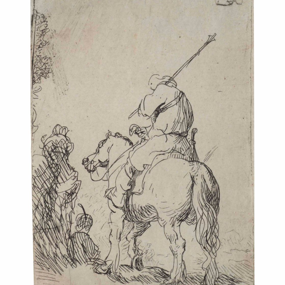 Rembrandt van Rijn — Солдат в тюрбане верхом на лошади