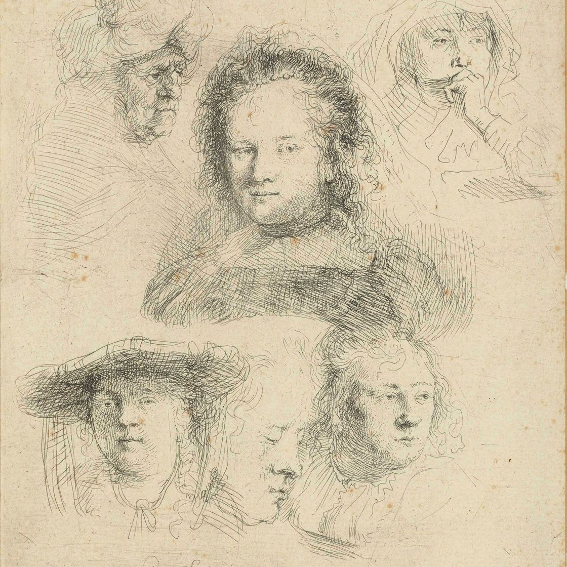 Rembrandt van Rijn — Исследования головы Саскии и других