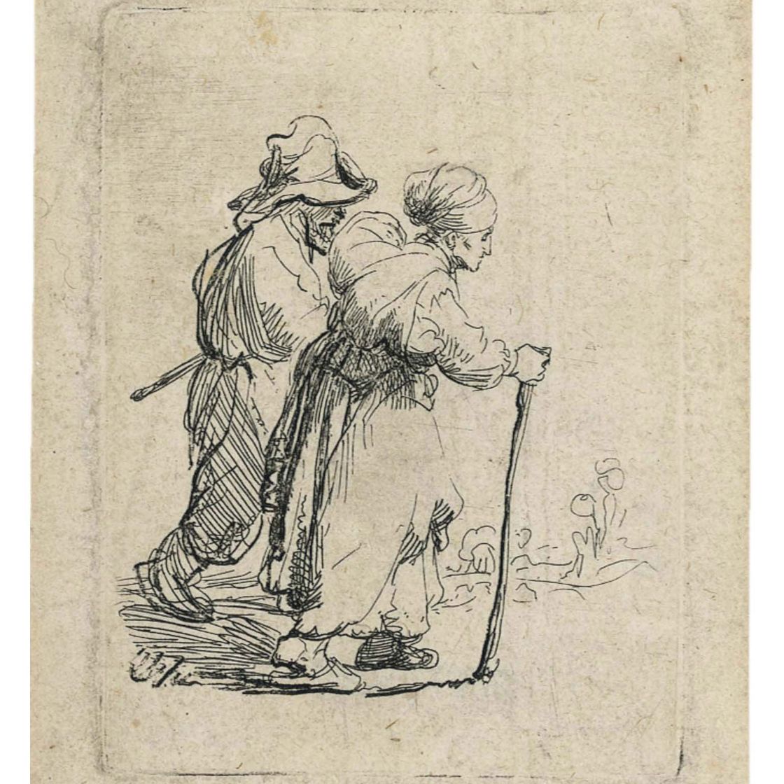Rembrandt van Rijn — Двое бродяг, мужчина и женщина (Б., стр. 144; Н. 116)