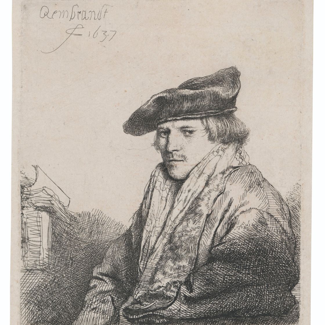 Rembrandt van Rijn — Молодой человек в бархатной шапочке (Петрус Сильвиус?)