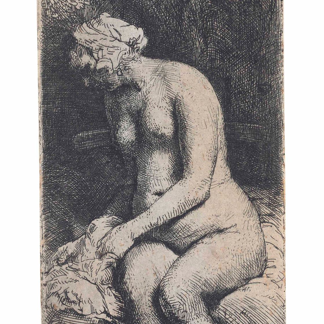 Rembrandt van Rijn — Женщина моет ноги в ручье