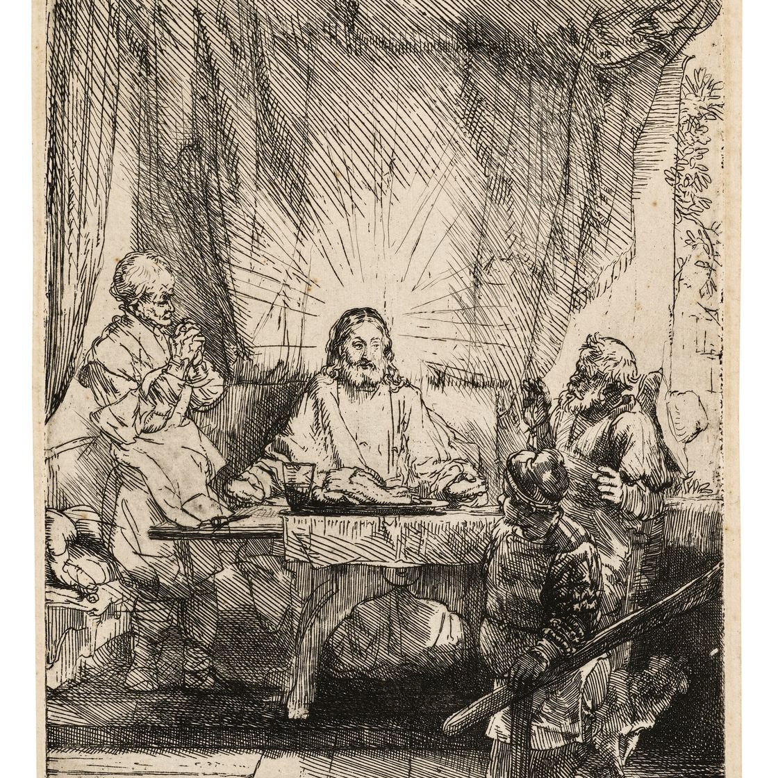 Rembrandt van Rijn — Христос в Эммаусе: Большая тарелка
