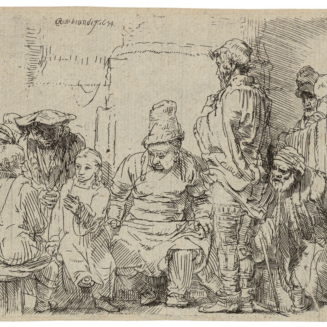 Rembrandt van Rijn — Христос сидит и спорит с врачами