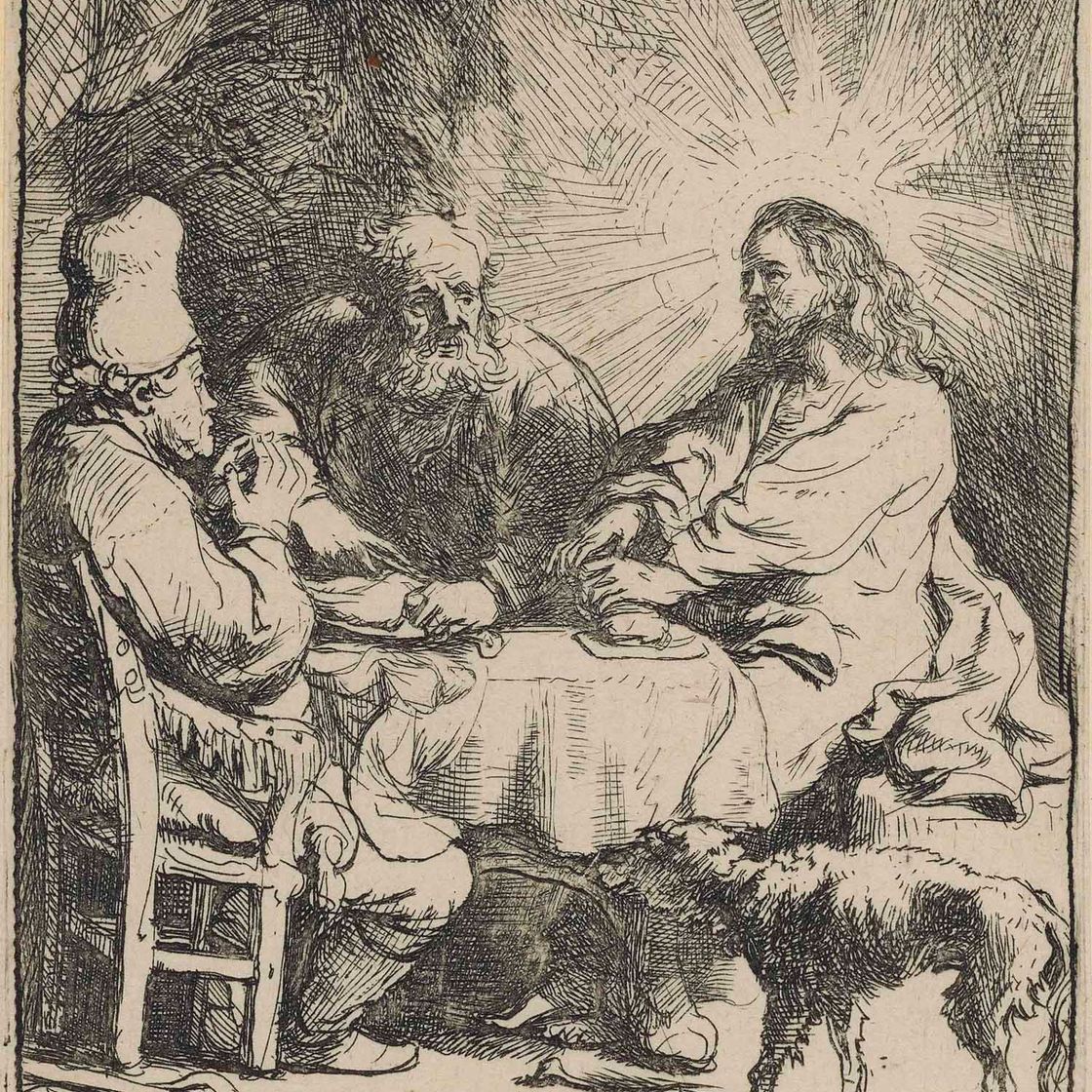 Rembrandt van Rijn — Христос в Эммаусе: Меньшая тарелка