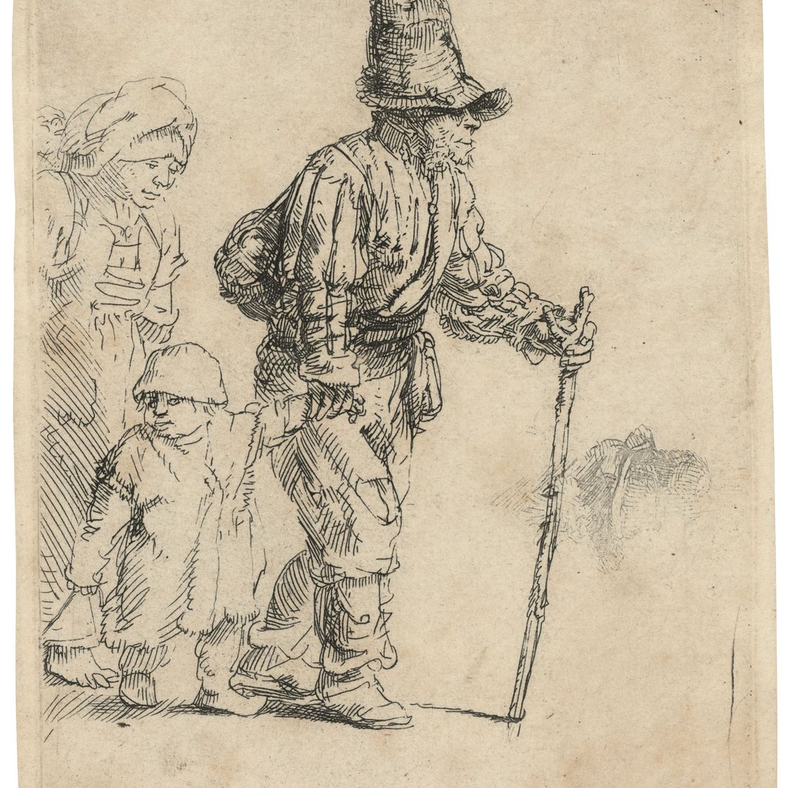 Rembrandt van Rijn — Крестьянская семья на прогулке