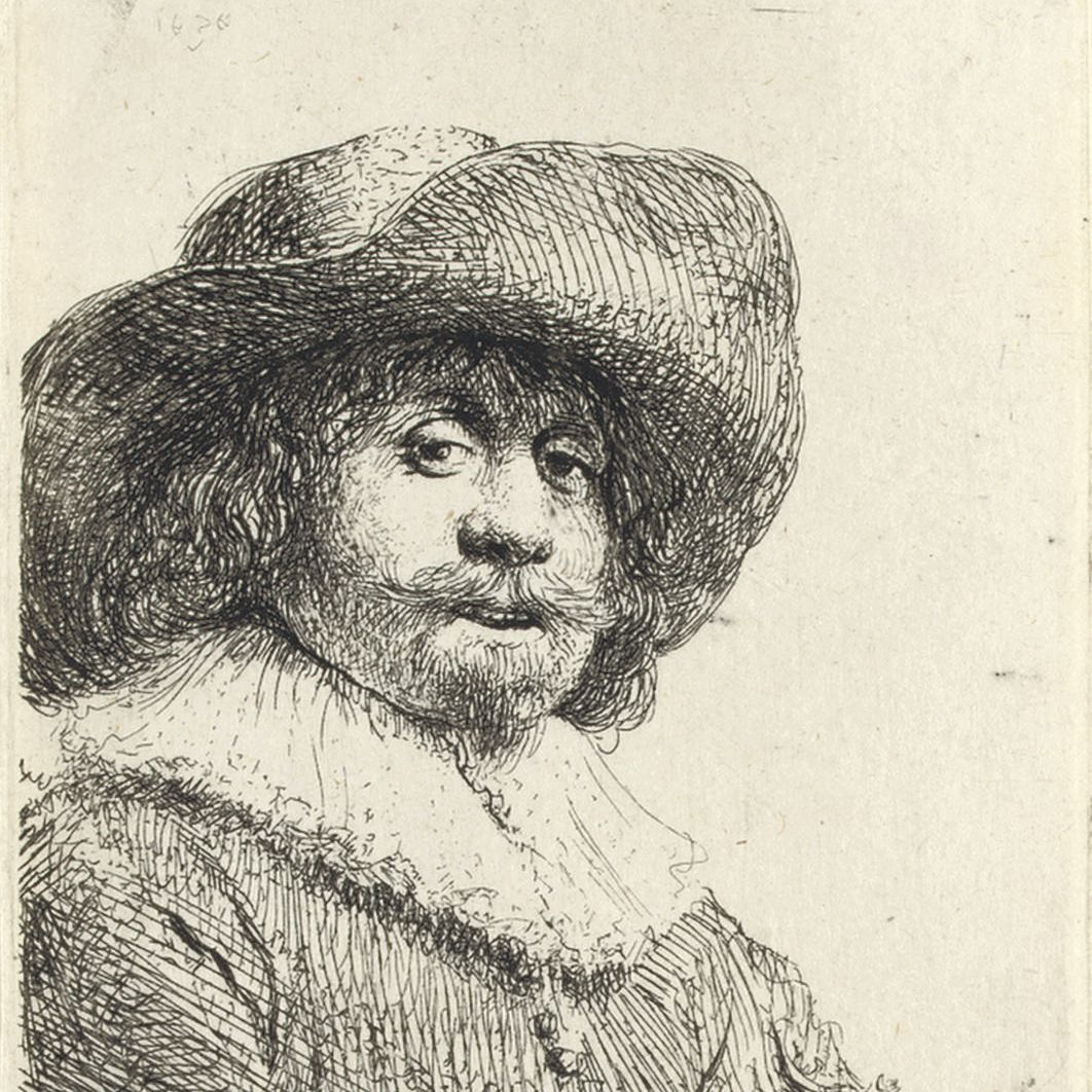Rembrandt van Rijn — Мужчина в широкополой шляпе (Б., Зал 311; Н. 158)