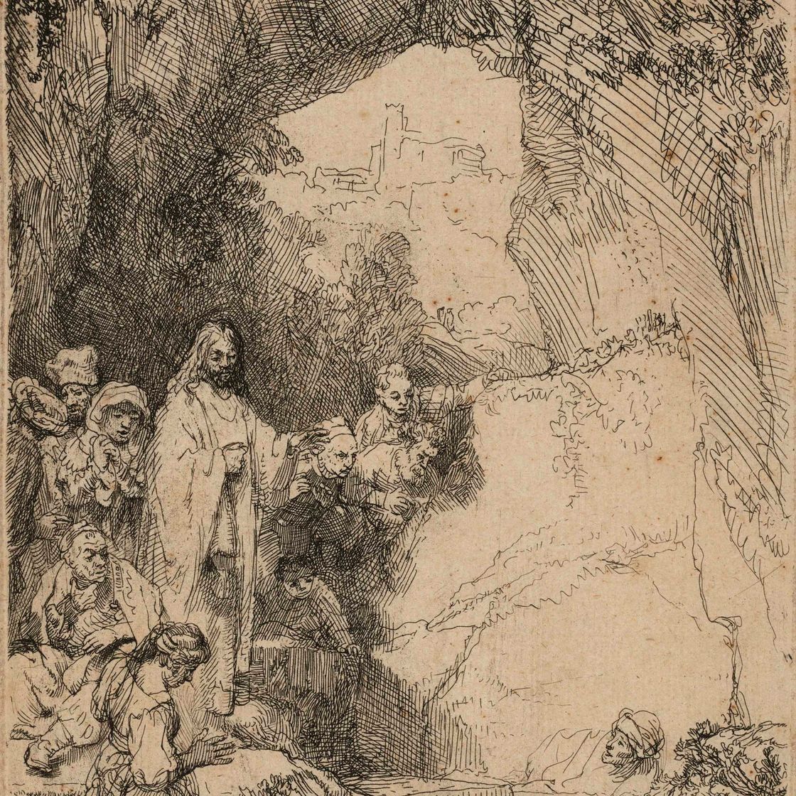 Rembrandt van Rijn — Воскрешение Лазаря: маленькая тарелка