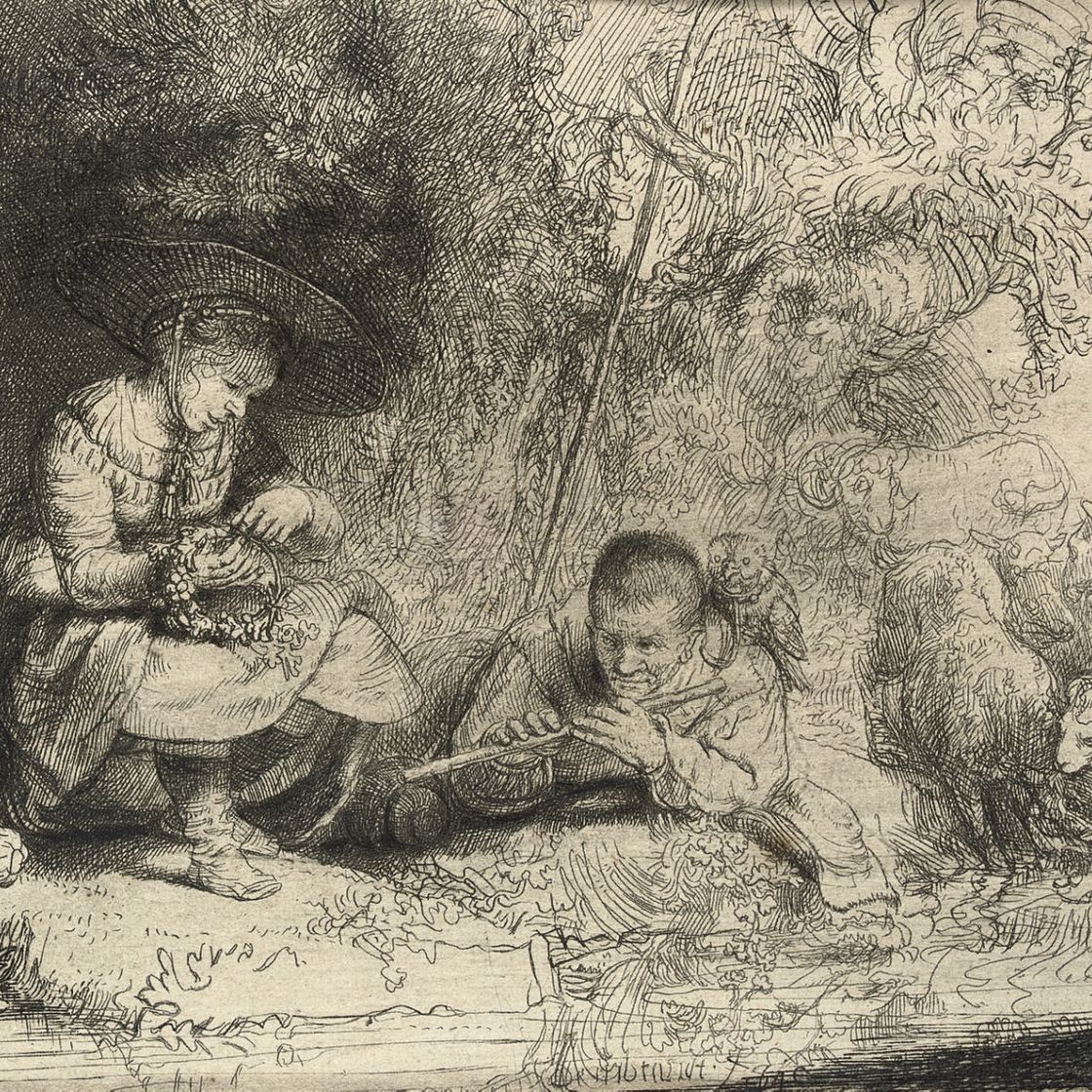 Rembrandt van Rijn — Флейтист (Б., Зал. 188; Н. 200)