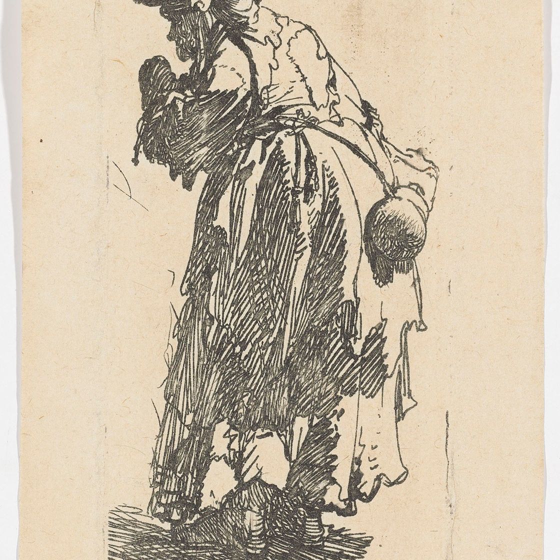 Rembrandt van Rijn — Нищие, получающие милостыню у двери, изображение 2