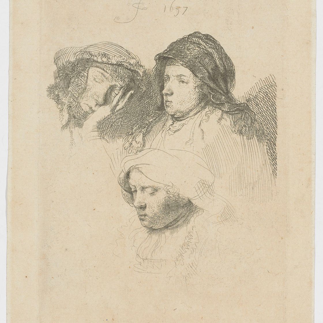 Rembrandt van Rijn — Нищие, получающие милостыню у двери, изображение 3