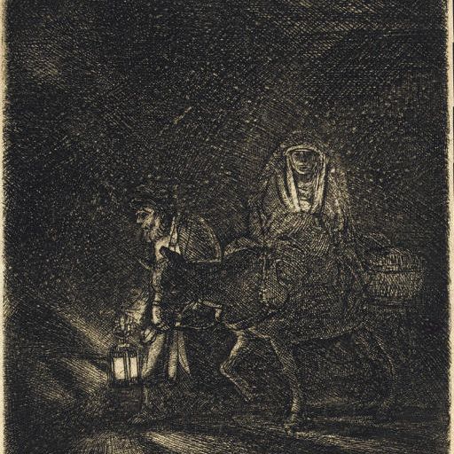 Rembrandt van Rijn — Бегство в Египет: ночной репортаж (Б., Зал. 53; Н. 253)