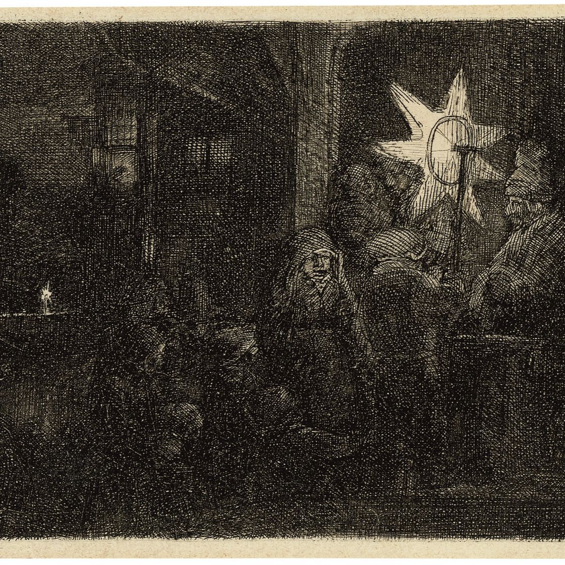 Rembrandt van Rijn — "Звезда королей: Ночная пьеса" (В., Зал. 113; Н. 254)