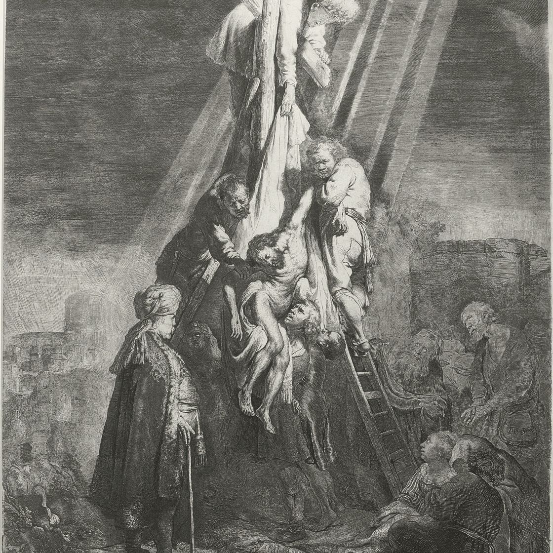 Rembrandt van Rijn — Снятие с креста: Вторая табличка (В., Зал. 81; Н. 103)